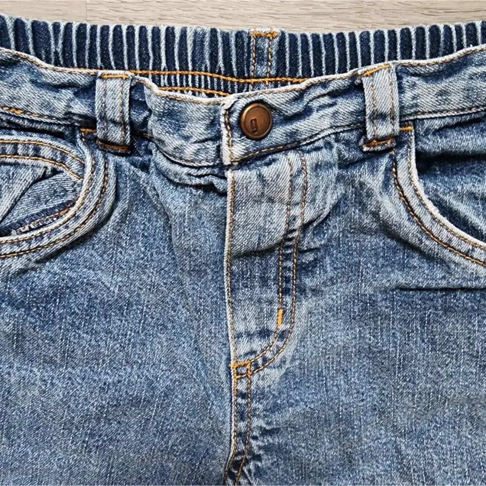 Gymboree Boy's Vintage Infant Elastic Waist Lined Denim Pants Size 12-18 Months